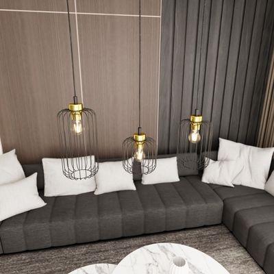 Emibig Lighting Taklampa VANDER 3 BL GULD