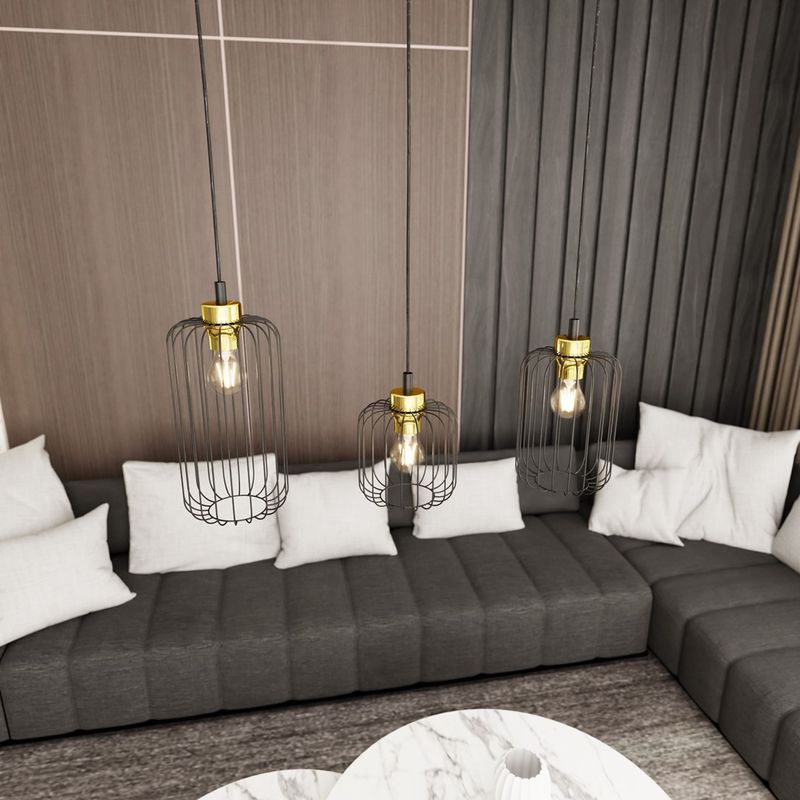 Emibig Lighting Taklampa VANDER 3 BL GULD