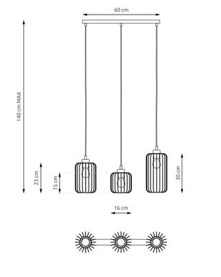 Emibig Lighting Taklampa VANDER 3 BL GULD