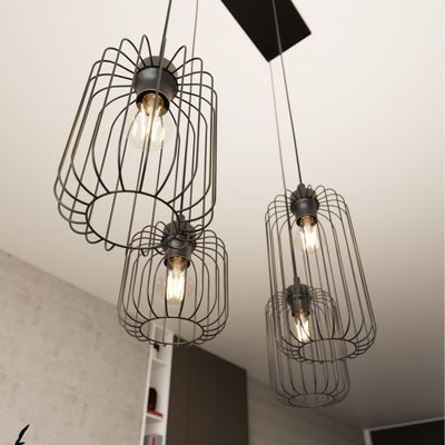 Emibig Lighting Taklampa VANDER 4 BL