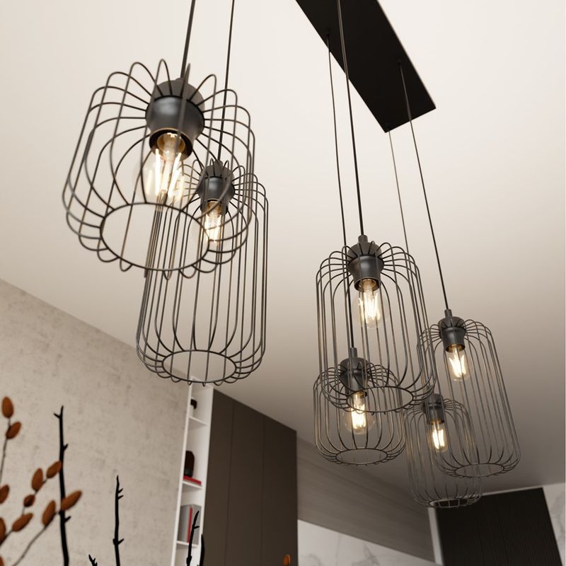 Emibig Lighting Taklampa VANDER 6 BL