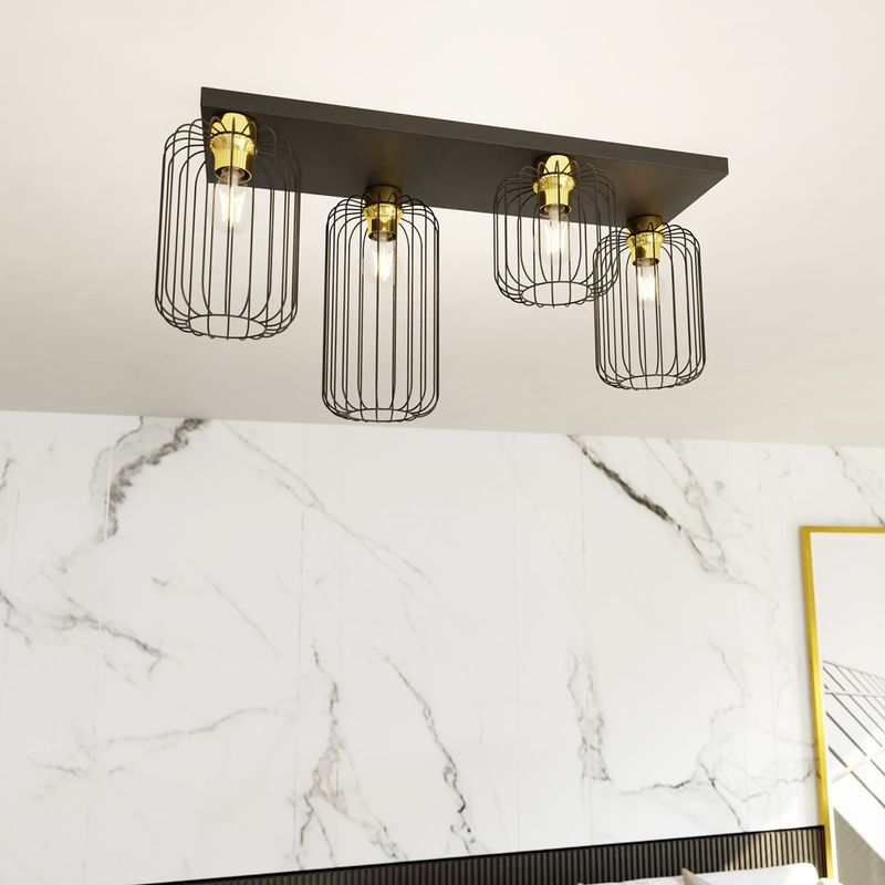 Emibig Lighting Taklampa BARN 4 BL GULD