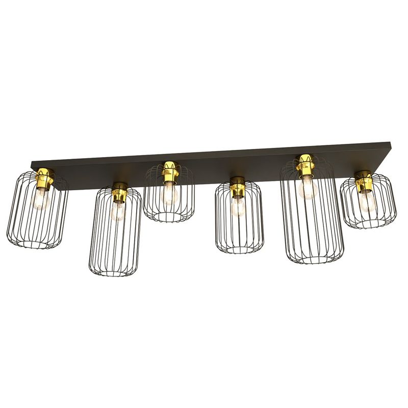 Emibig Lighting Taklampa BARN 6 BL GULD
