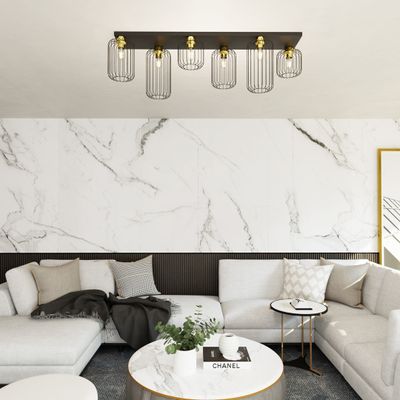 Emibig Lighting Taklampa BARN 6 BL GULD