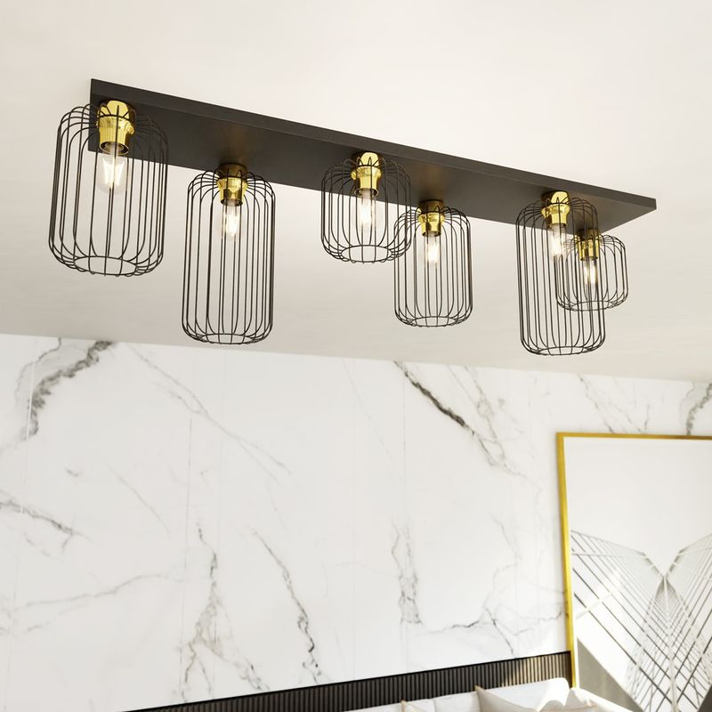 Emibig Lighting Taklampa BARN 6 BL GULD