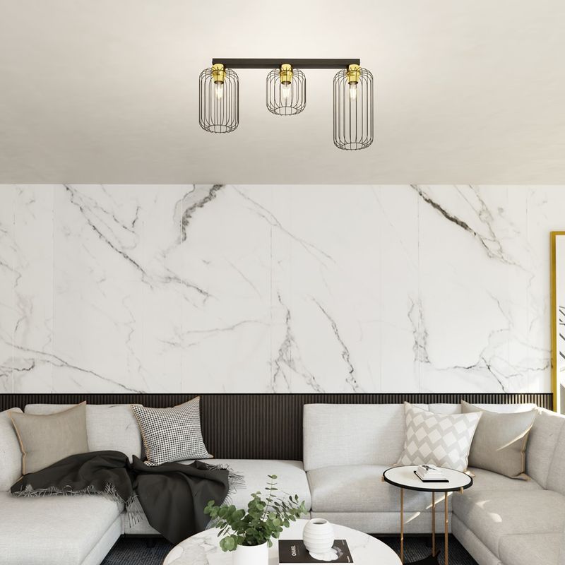 Emibig Lighting Taklampa BARN 3 BL GULD