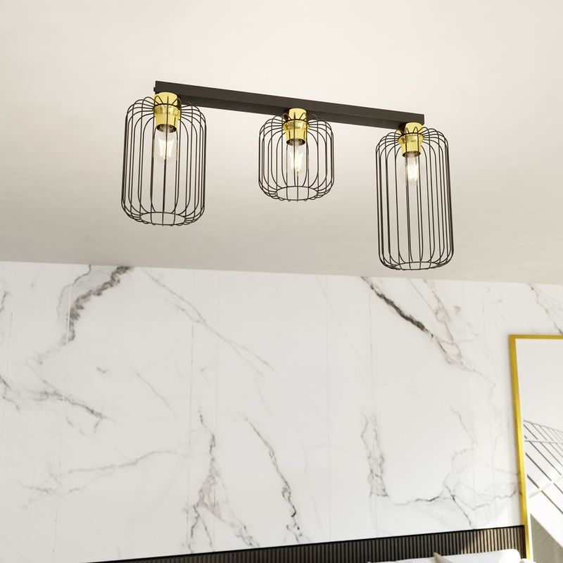 Emibig Lighting Taklampa BARN 3 BL GULD