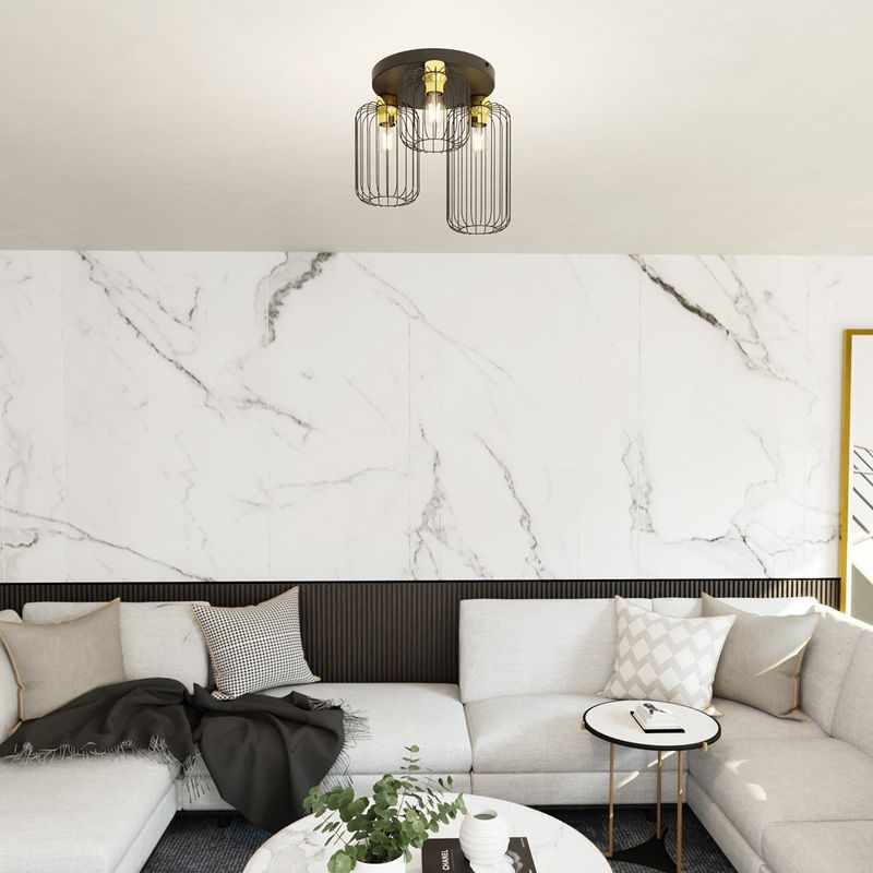 Emibig Lighting Taklampa BARN 3PREM BL GULD