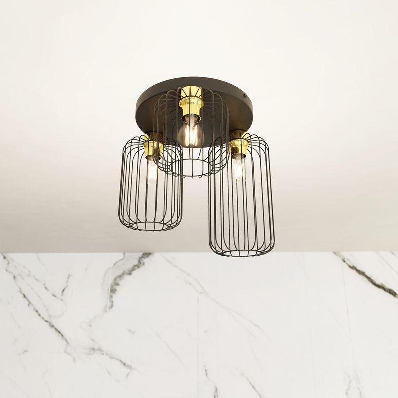 Emibig Lighting Taklampa BARN 3PREM BL GULD