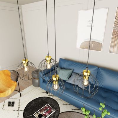 Emibig Lighting Taklampa NANDO 4 BL GULD