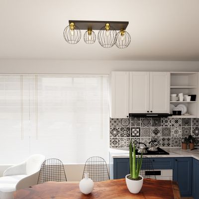 Emibig Lighting Taklampa NEST 4 BL GULD