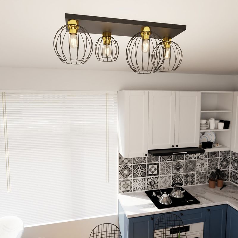 Emibig Lighting Taklampa NEST 4 BL GULD