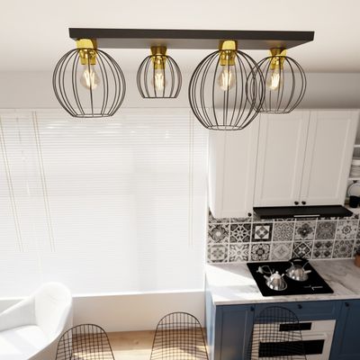 Emibig Lighting Taklampa NEST 4 BL GULD