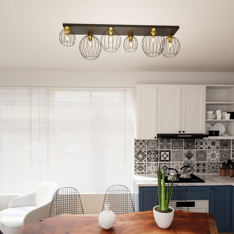Emibig Lighting Taklampa NEST 6 BL GULD