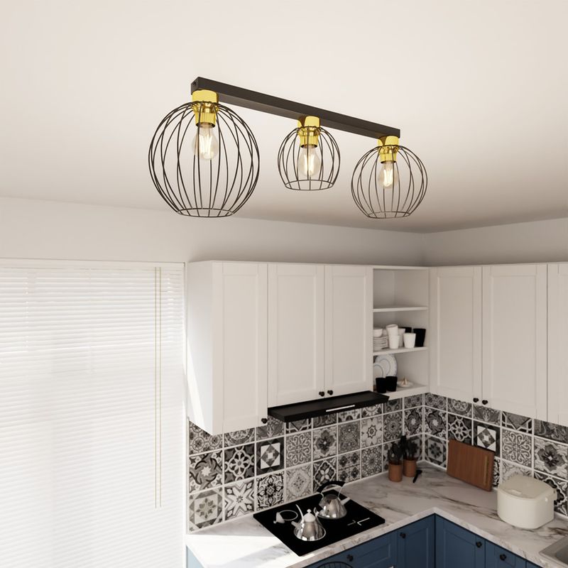 Emibig Lighting Taklampa NEST 3 BL GULD
