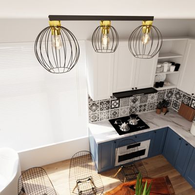 Emibig Lighting Taklampa NEST 3 BL GULD