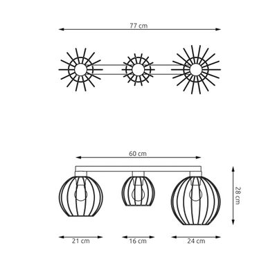 Emibig Lighting Taklampa NEST 3 BL