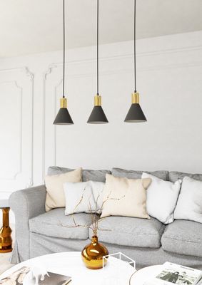 Emibig Lighting Taklampa ROSA 3 BL