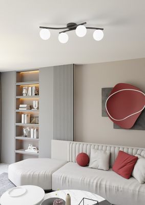 Emibig Lighting Taklampa OPUS 4 BL OPAL
