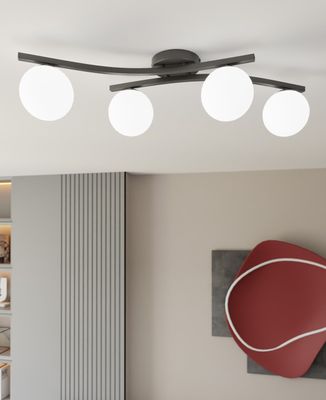 Emibig Lighting Taklampa OPUS 4 BL OPAL