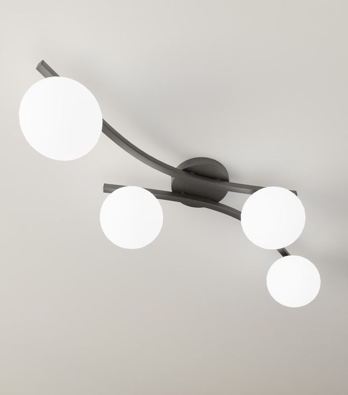 Emibig Lighting Taklampa OPUS 4 BL OPAL