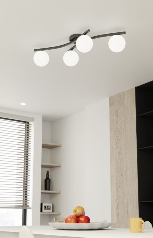 Emibig Lighting Taklampa OPUS 4 BL OPAL
