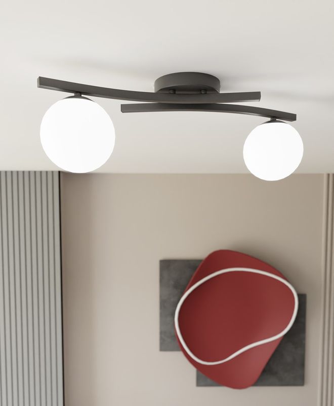 Emibig Lighting Taklampa OPUS 2 BL OPAL
