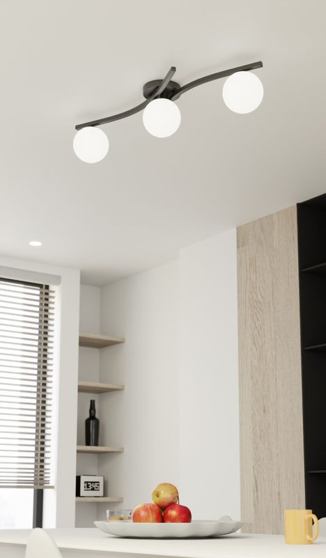 Emibig Lighting Taklampa OPUS 3 BL OPAL