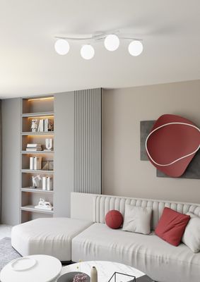 Emibig Lighting Taklampa OPUS 4 WH OPAL