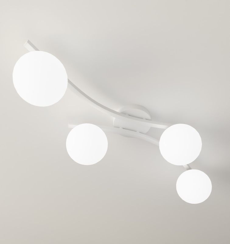 Emibig Lighting Taklampa OPUS 4 WH OPAL