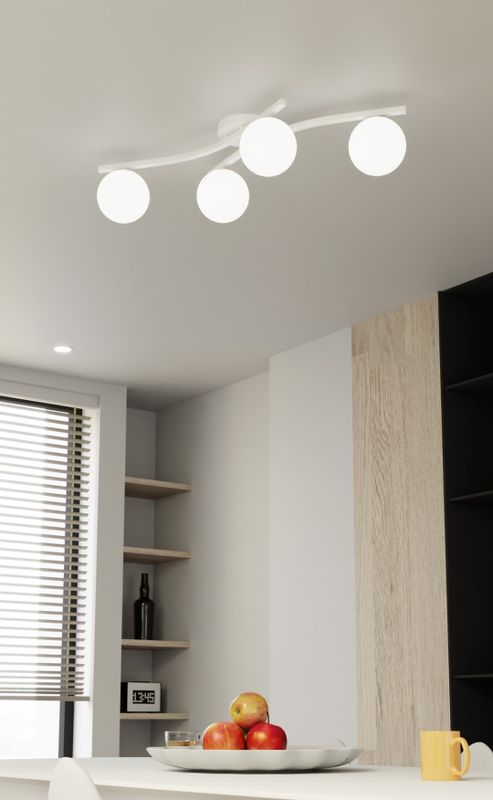 Emibig Lighting Taklampa OPUS 4 WH OPAL