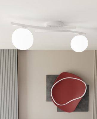 Emibig Lighting Taklampa OPUS 2 WH OPAL