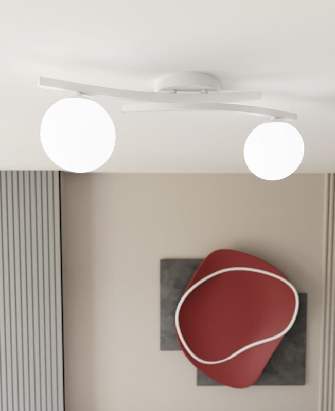 Emibig Lighting Taklampa OPUS 2 WH OPAL
