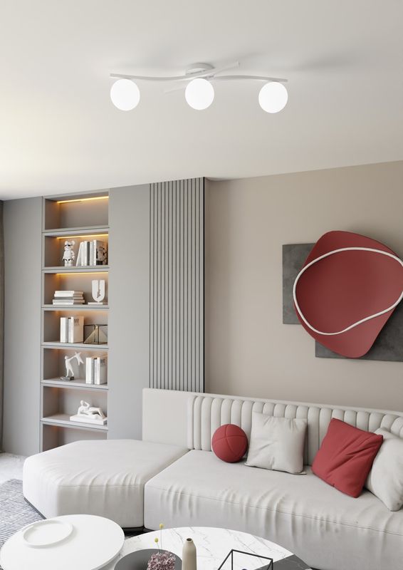 Emibig Lighting Taklampa OPUS 3 WH OPAL
