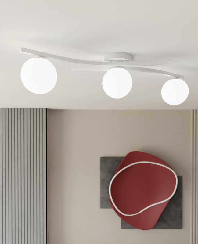 Emibig Lighting Taklampa OPUS 3 WH OPAL