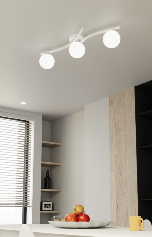 Emibig Lighting Taklampa OPUS 3 WH OPAL