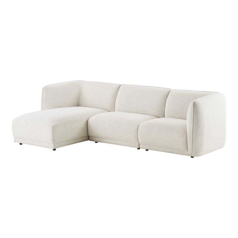 House Nordic Noor Loungesoffa - L-soffa med 2 dynor, vänstervänd, benvit