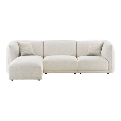 House Nordic Noor Loungesoffa - L-soffa med 2 dynor, vänstervänd, benvit