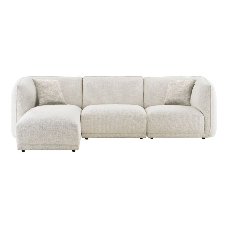 House Nordic Noor Loungesoffa - L-soffa med 2 dynor, vänstervänd, benvit