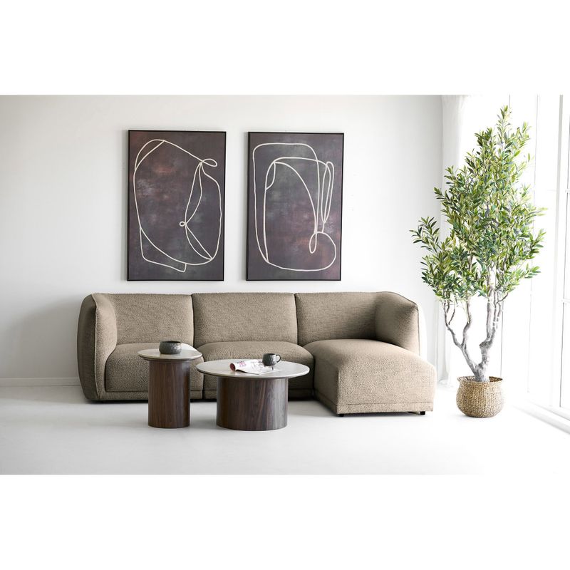 House Nordic Noor Loungesoffa - Brun, Högerställd med 2 Dynor