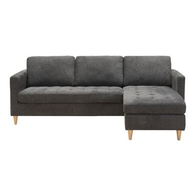 House Nordic Firenze soffa med schäslong, Mörkgrå