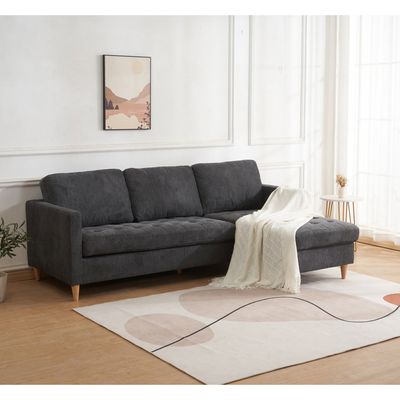 House Nordic Firenze soffa med schäslong, Mörkgrå