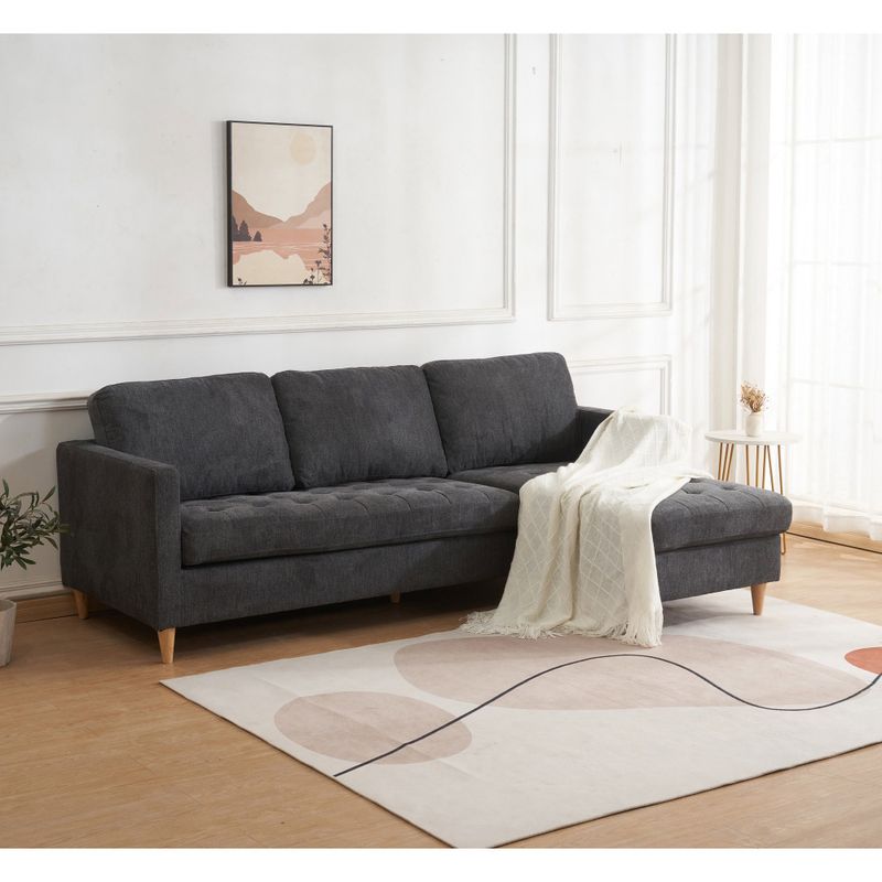 House Nordic Firenze soffa med schäslong, Mörkgrå