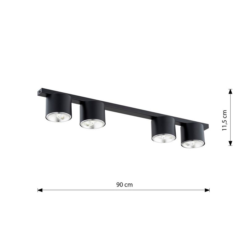 Emibig Lighting Taklampa NANO 4 SVART