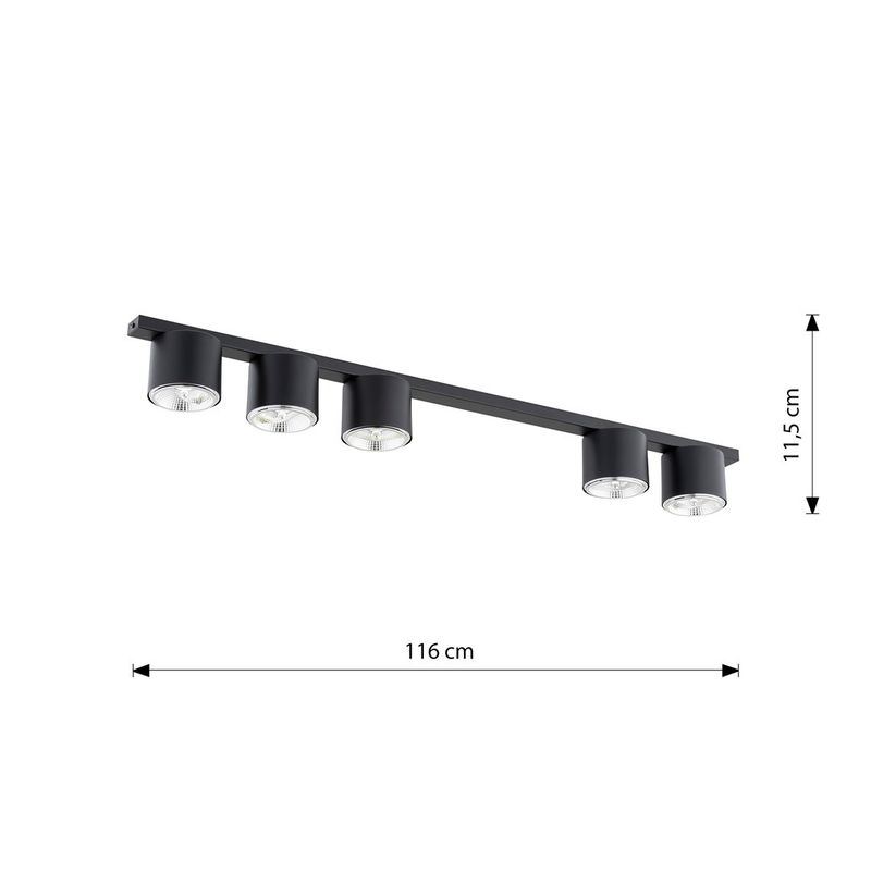 Emibig Lighting Taklampa NANO 5 SVART