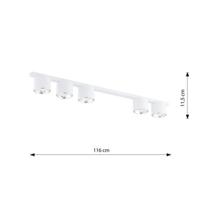 Emibig Lighting Taklampa NANO 5 VIT