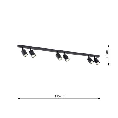 Emibig Lighting Taklampa FLASH 6 SVART