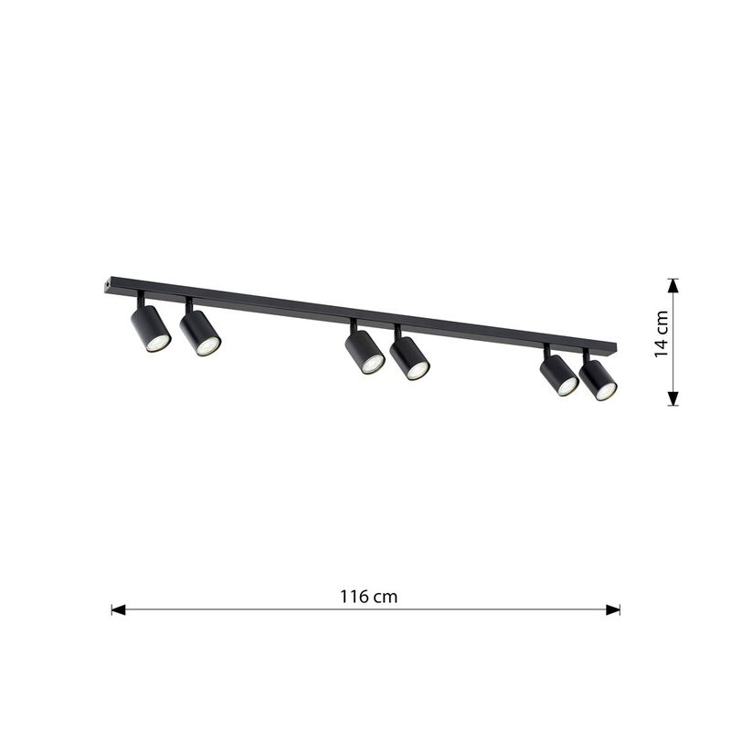 Emibig Lighting Taklampa FLASH 6 SVART