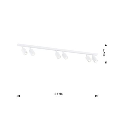 Emibig Lighting Taklampa FLASH 6 VIT