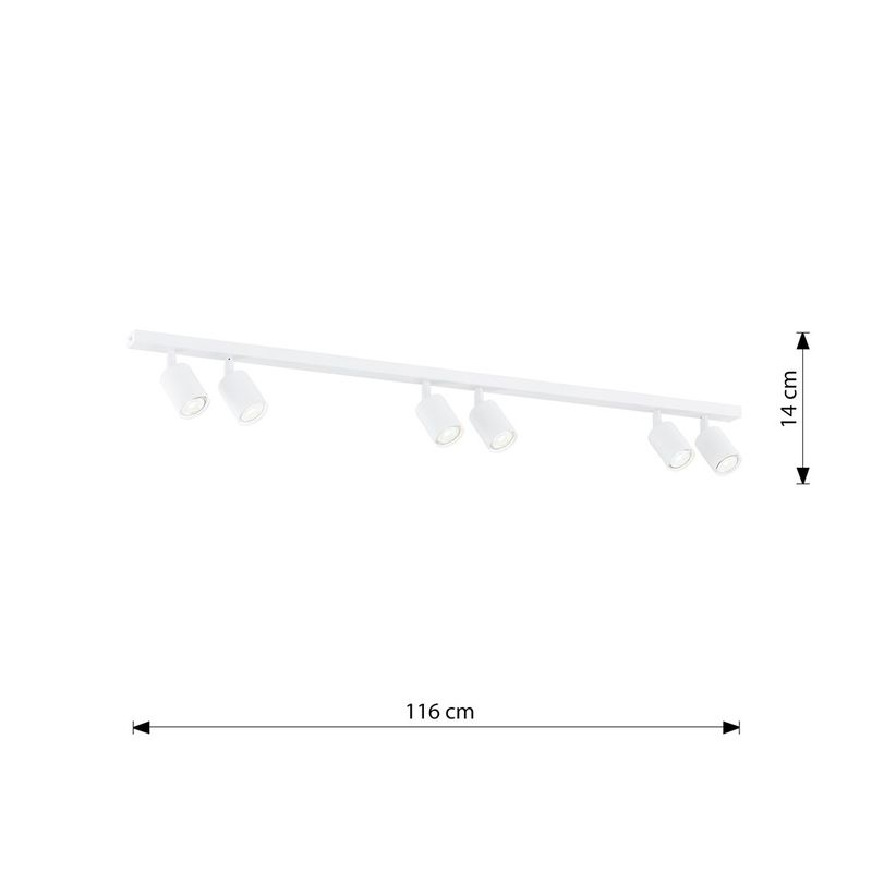 Emibig Lighting Taklampa FLASH 6 VIT
